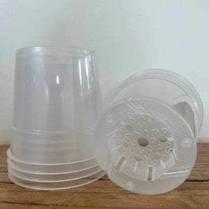 12cm Clear Pot - x5 Nursery Supplies