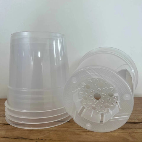 12cm Clear Pot - x5 Nursery Supplies